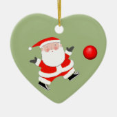 Gepersonaliseerde Kickball Kerstmis Keramisch Ornament (Voorkant)
