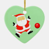 Gepersonaliseerde Kickball Kerstmis Keramisch Ornament (Voorkant)