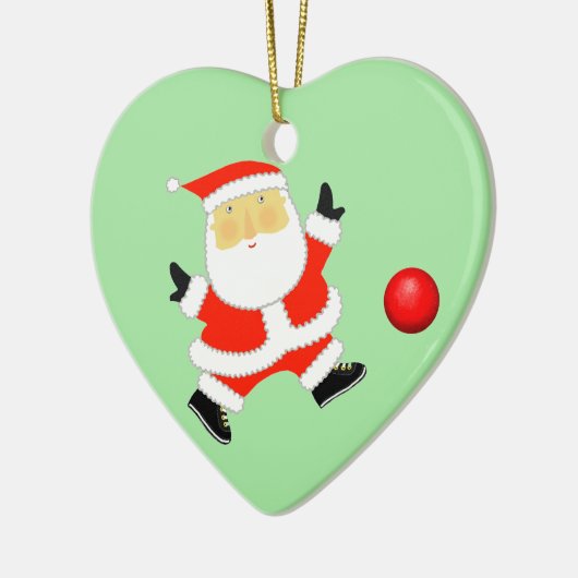 Gepersonaliseerde Kickball Kerstmis Keramisch Ornament (Links)