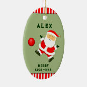 gepersonaliseerde kickball speler, verzamelbaar keramisch ornament (Rechts)