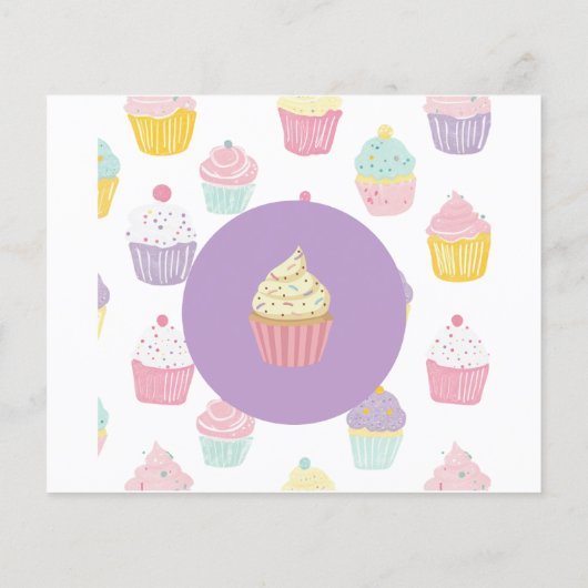 Gepersonaliseerde Kids verjaardag cupcake ontwerp Flyer (Achterkant)