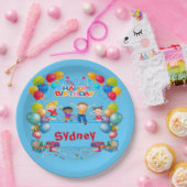 Gepersonaliseerde Kids Verjaardagsfeest Papier Bor Papieren Bordje (Feest)