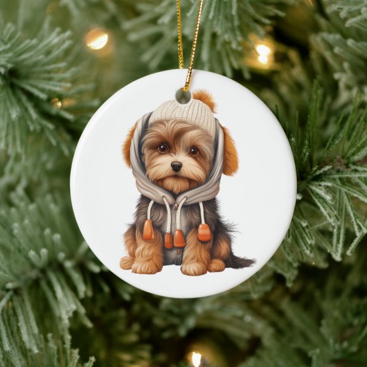 Gepersonaliseerde kijker Terrier hond Keramisch Ornament (Boom)