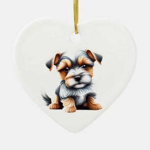 Gepersonaliseerde kijker Terrier Puppy Keramisch Ornament