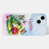 Gepersonaliseerde kikker, bloemen en vlinders Case-Mate iPhone case (Achterkant (horizontaal))