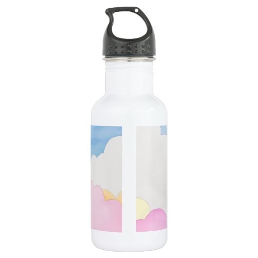 Gepersonaliseerde kikker, bloemen en vlinders waterfles  (Achterkant)