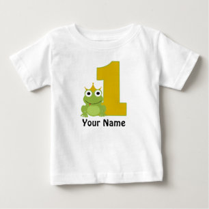 Gepersonaliseerde kikker eerste BIrthday Shirt
