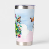 Gepersonaliseerde kikker met bloemen op Lilypad Geïsoleerde Drinkbeker (Links)