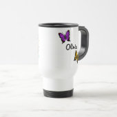 Gepersonaliseerde kikker met bloemen op Lilypad Reisbeker (Voorkant rechts)