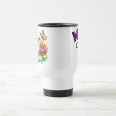 Gepersonaliseerde kikker met bloemen op Lilypad Reisbeker (Center)