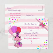 Gepersonaliseerde kikker thema meisje verjaardagsf briefkaart (Voorkant / Achterkant)