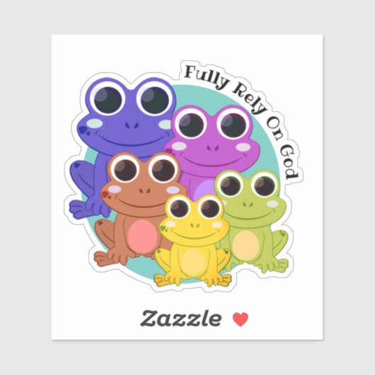 Gepersonaliseerde KIKKER vertrouwt volledig op God Sticker (Vel)