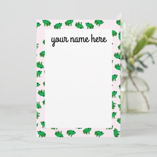 Gepersonaliseerde kikkers Notecards Bedankkaart (Staand voorkant)