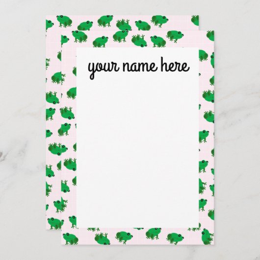 Gepersonaliseerde kikkers Notecards Bedankkaart (Voorkant / Achterkant)