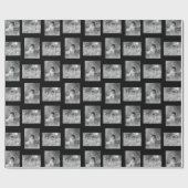 Gepersonaliseerde Kind 2 Foto zwart-wit Cadeaupapier (Vlak)