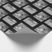 Gepersonaliseerde Kind 2 Foto zwart-wit Cadeaupapier (Hoek)