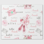 Gepersonaliseerde kind ballet ballerina roze cadeaupapier (Vlak)