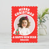 Gepersonaliseerde Kind foto kerst Feestdagenkaart (Staand voorkant)