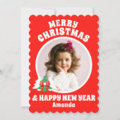 Gepersonaliseerde Kind foto kerst Feestdagenkaart (Voorkant)