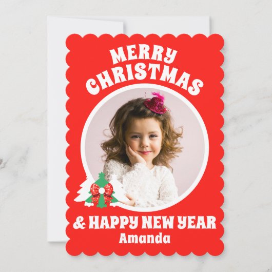 Gepersonaliseerde Kind foto kerst Feestdagenkaart (Voorkant)