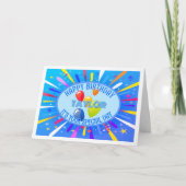 Gepersonaliseerde kind kleurrijke verjaardag kaart (Voorkant)