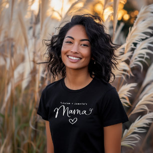 Gepersonaliseerde Kind Namen Mama Script T-shirt