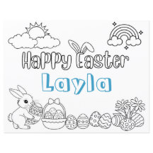 Gepersonaliseerde kind Pasen kleurende activiteite