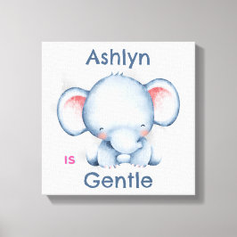 Gepersonaliseerde Kinder affirmatie Deco | blauwe  Canvas Afdruk