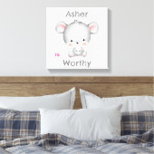 Gepersonaliseerde Kinder Affirmatie Deco | grijze  Canvas Afdruk (Insitu (Slaapkamer))