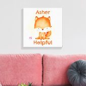 Gepersonaliseerde Kinder affirmatie Deco | Oranje Canvas Afdruk (Insitu (Woonkamer))