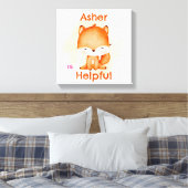 Gepersonaliseerde Kinder affirmatie Deco | Oranje Canvas Afdruk (Insitu (Slaapkamer))