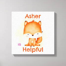 Gepersonaliseerde Kinder affirmatie Deco | Oranje  Canvas Afdruk