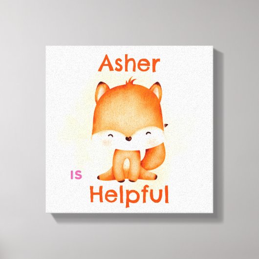 Gepersonaliseerde Kinder affirmatie Deco | Oranje Canvas Afdruk (Voorkant)