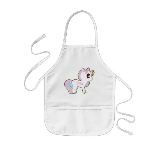 Gepersonaliseerde Kinder Apron/Unicorn Kinder Schort (Voorkant)