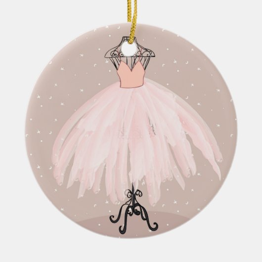 Gepersonaliseerde Kinder Ballet Tutu Kerstversieri Keramisch Ornament (Voorkant)