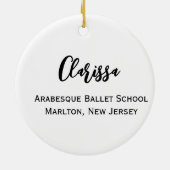 Gepersonaliseerde Kinder Ballet Tutu Kerstversieri Keramisch Ornament (Achterkant)