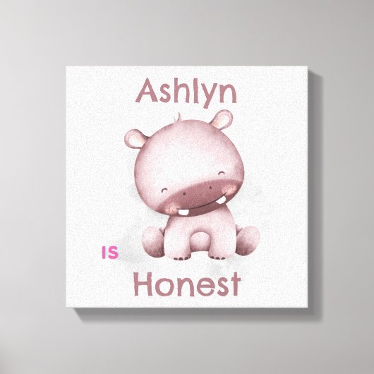 Gepersonaliseerde Kinder bevestiging | Eerlijk gri Canvas Afdruk (Voorkant)