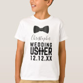 Gepersonaliseerde Kinder Bow Stropdas Wedding Ushe T-shirt (Voorkant)
