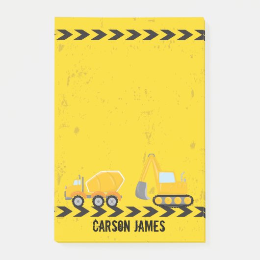 Gepersonaliseerde Kinder constructienaam Geel Post-it® Notes (Voorkant)