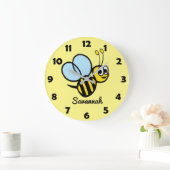 Gepersonaliseerde Kinder Cute Bee Yellow Bumblebee Grote Klok (Huis)