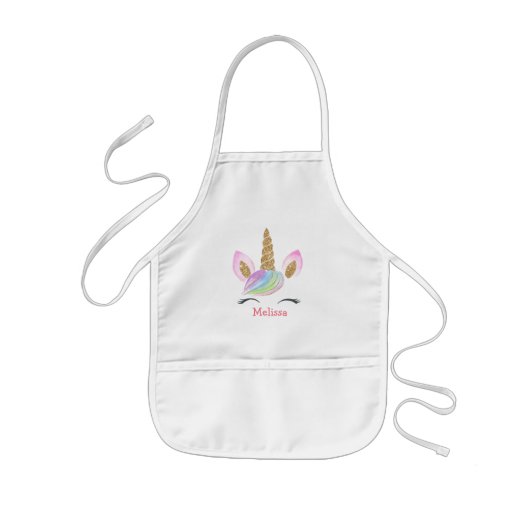 Gepersonaliseerde Kinder Cute Unicorn Rainbow Mono Schort (Voorkant)