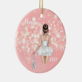 Gepersonaliseerde Kinder Dans Kerstversiering Keramisch Ornament (Rechts)