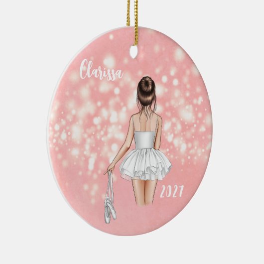 Gepersonaliseerde Kinder Dans Kerstversiering Keramisch Ornament (Rechts)