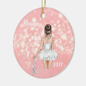 Gepersonaliseerde Kinder Dans Kerstversiering Keramisch Ornament (Links)