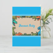 Gepersonaliseerde Kinder Dinosaur Party Uitnodigin Kaart (Staand voorkant)