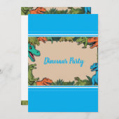 Gepersonaliseerde Kinder Dinosaur Party Uitnodigin Kaart (Voorkant / Achterkant)