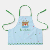 Gepersonaliseerde Kinder feestelijke rendierkerst Schort (Voorkant)