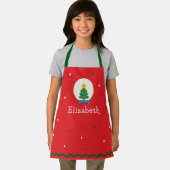 Gepersonaliseerde Kinder Feestelijke Sneeuw wereld Schort (Insitu)