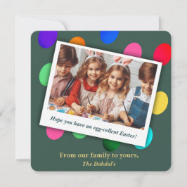 Gepersonaliseerde Kinder foto Egg Punny Wensen Pas Feestdagenkaart