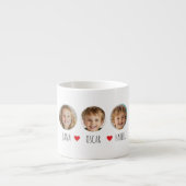 Gepersonaliseerde Kinder foto met namen en harten Espresso Kop (Voorkant)